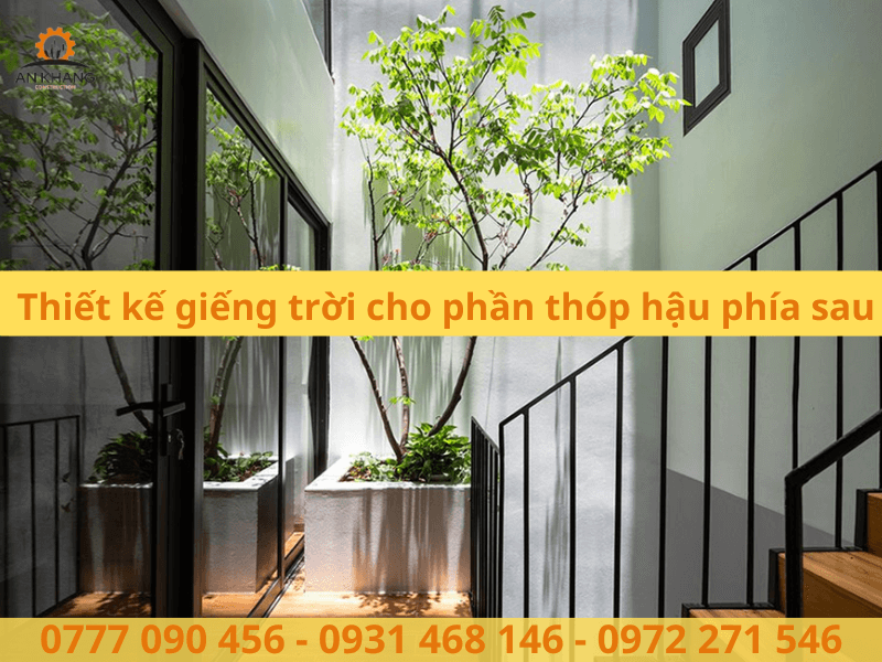 Thiết kế giếng trời cho phần thóp hậu phía sau