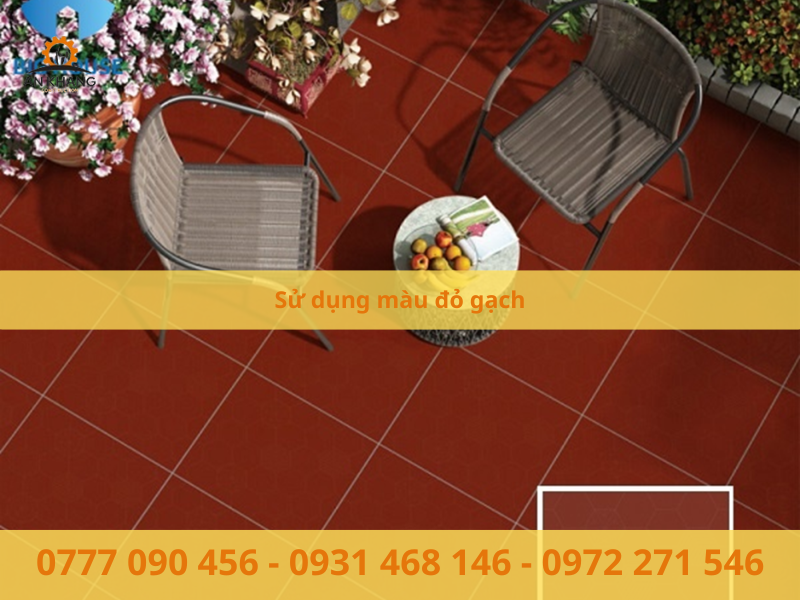 Sử dụng màu đỏ gạch