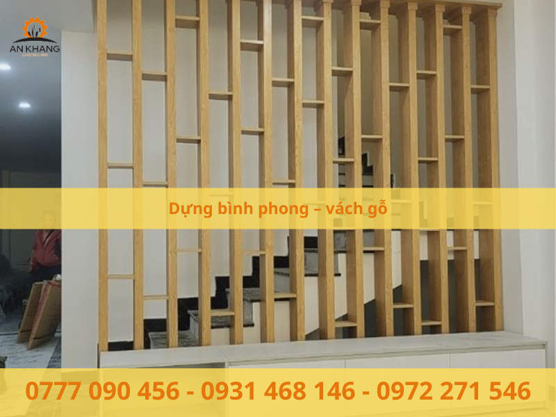 Dựng bình phong – vách gỗ