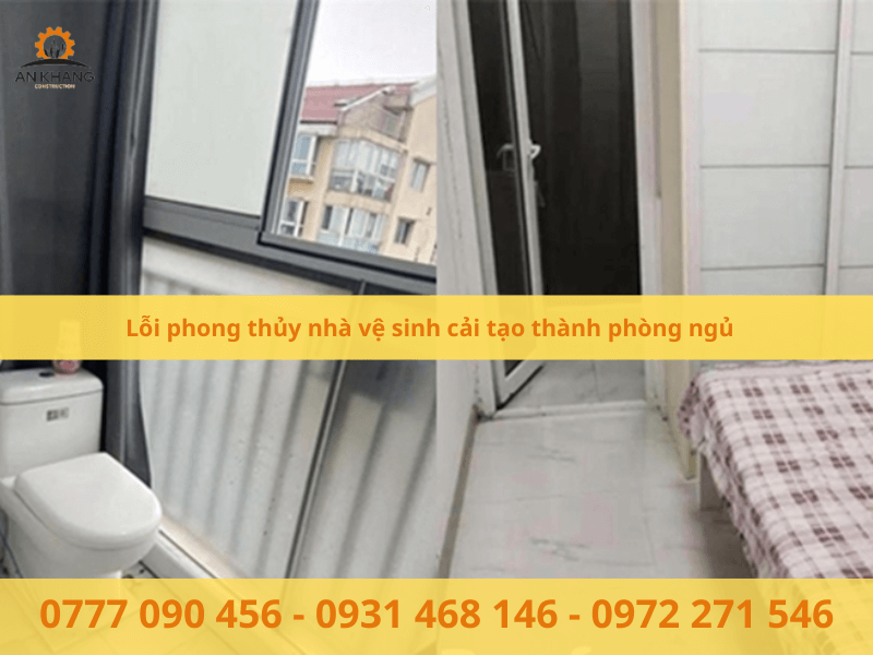 Lỗi phong thủy nhà vệ sinh cải tạo thành phòng ngủ