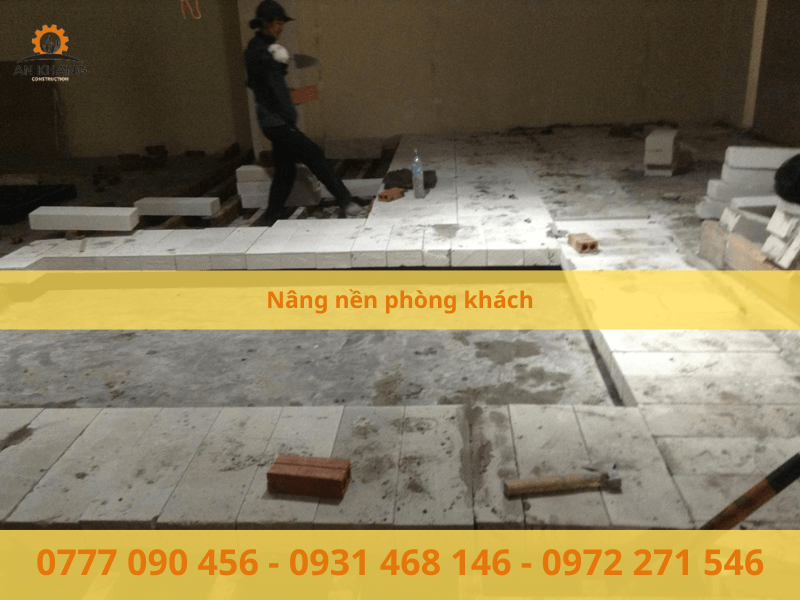 Nâng nền phòng khách