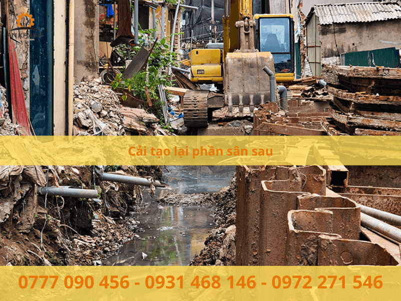 Cải tạo lại phần sân sau