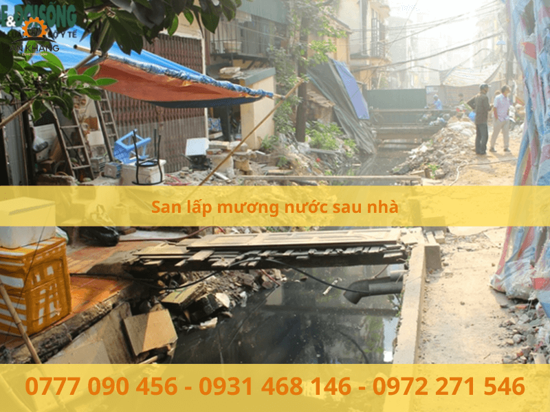 San lấp mương nước sau nhà