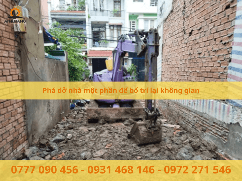 Phá dở nhà một phần để bố trí lại không gian