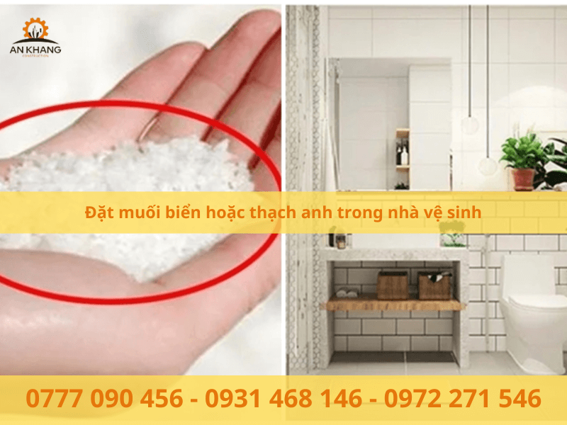 Đặt muối biển hoặc thạch anh trong nhà vệ sinh