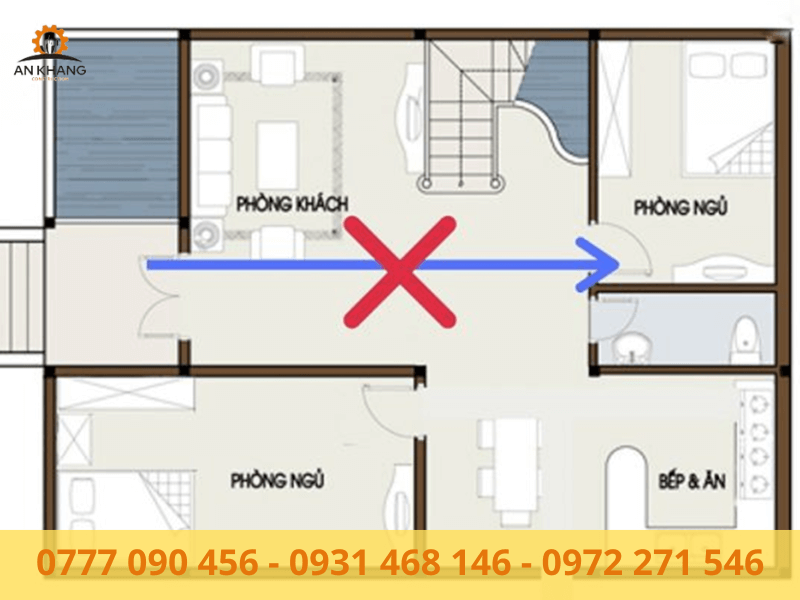 Không đặt cửa phòng ngủ đối diện với cửa chính