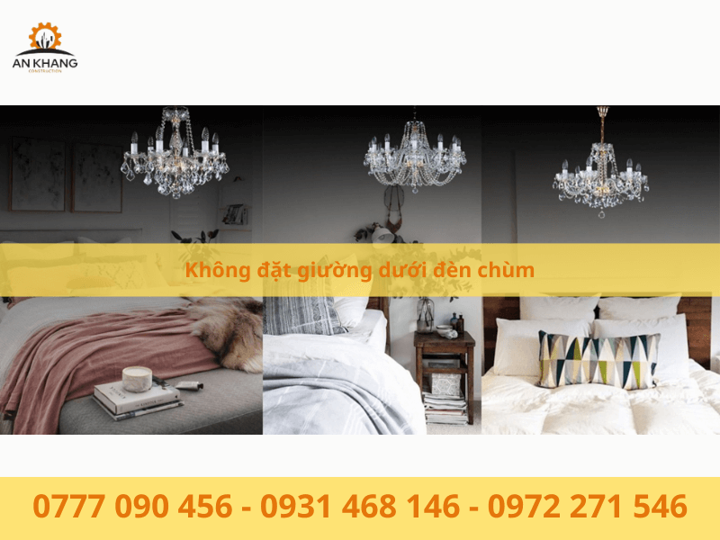 Không đặt giường dưới đèn chùm