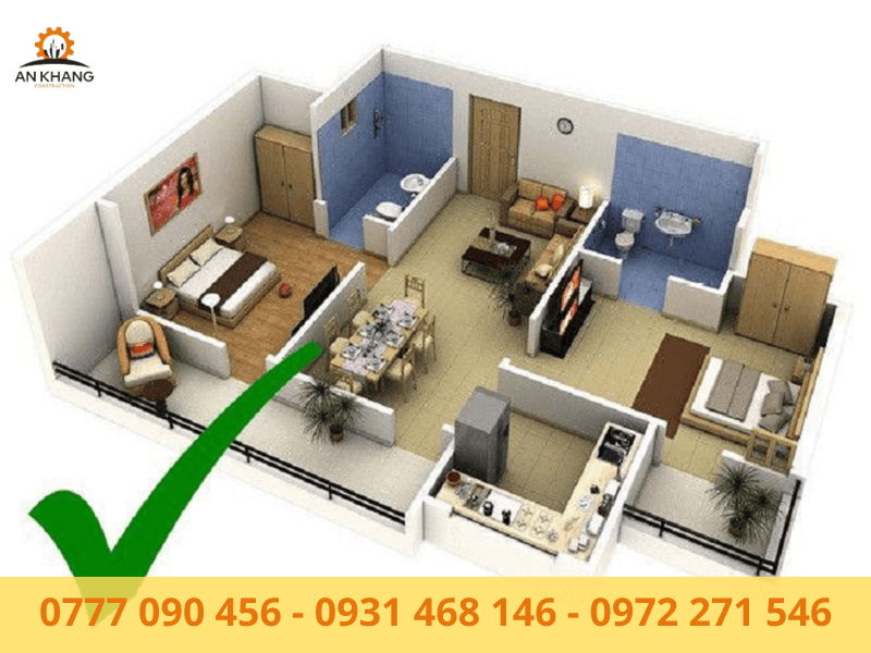 Phòng ngủ nên đặt ở cuối nhà hoặc là nơi có vị trí tách biệt