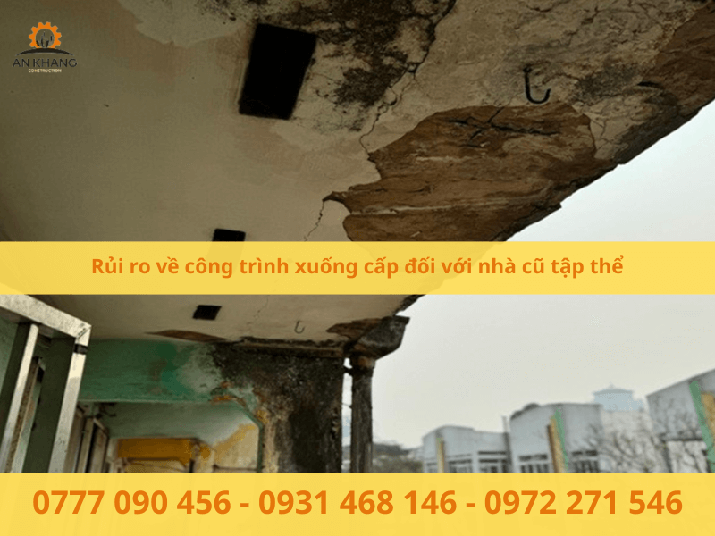 Rủi ro về công trình xuống cấp đối với nhà cũ tập thể
