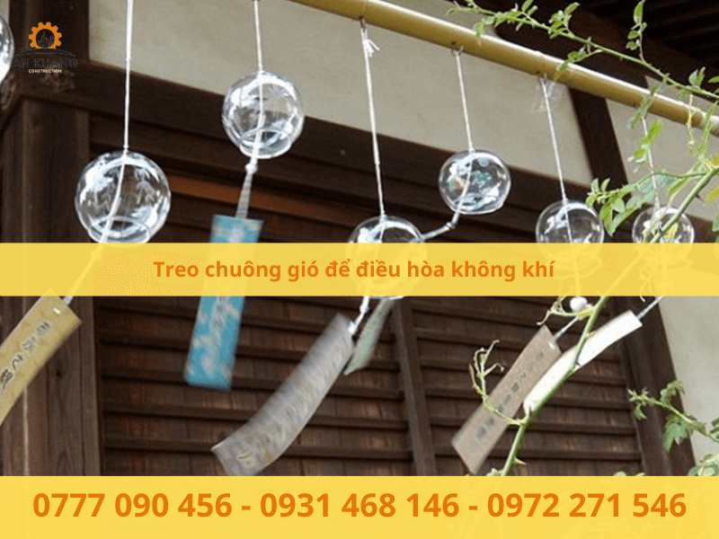 Treo chuông gió để điều hòa không khí