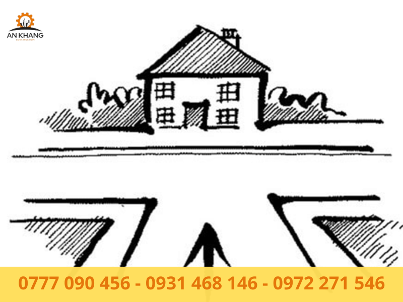 Nhà ở ngã ba đâm thằng vào nhà