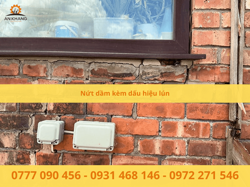 Nứt dầm kèm dấu hiệu lún