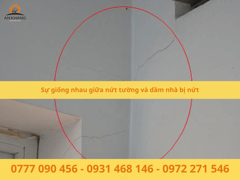 Sự giống nhau giữa nứt tường và dầm nhà bị nứt