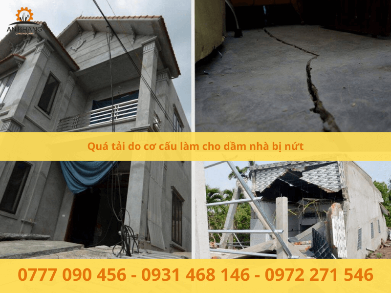 Quá tải do cơ cấu làm cho dầm nhà bị nứt