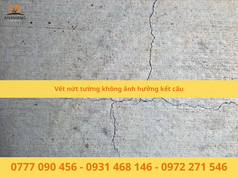 Vết nứt tường không ảnh hưởng kết cấu