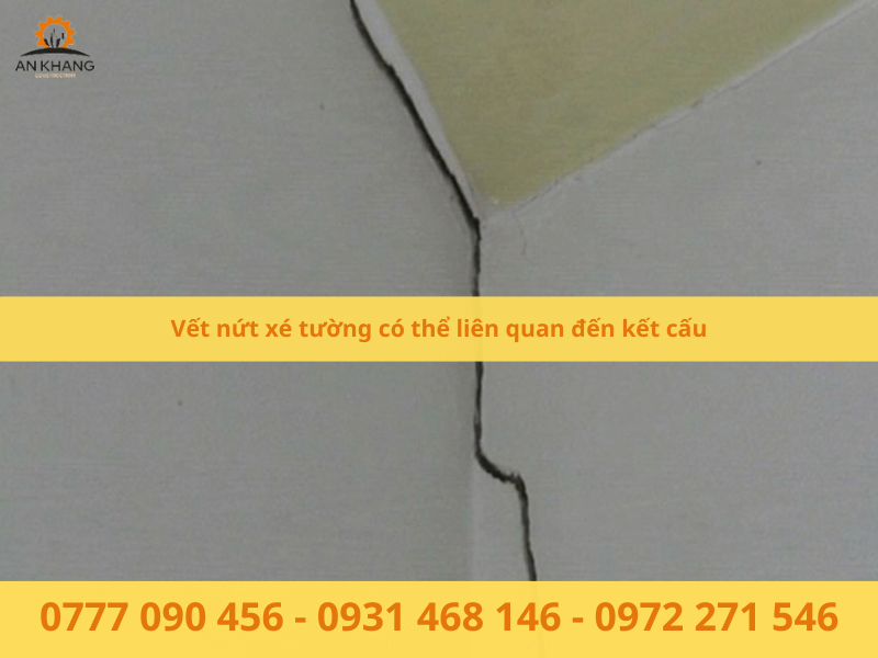 Vết nứt xé tường có thể liên quan đến kết cấu