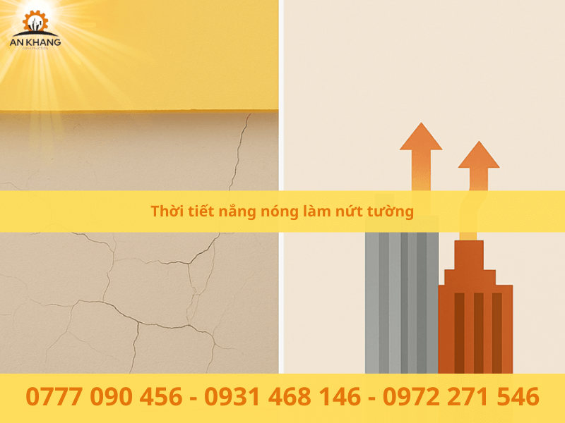 Thời tiết nắng nóng làm nứt tường