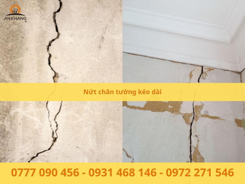 Nứt chân tường kéo dài