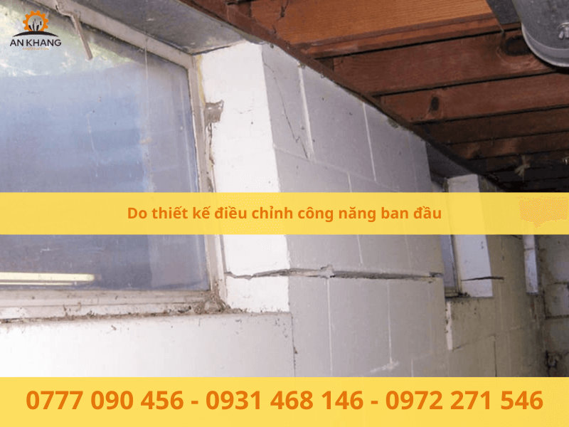 Do thiết kế điều chỉnh công năng ban đầu