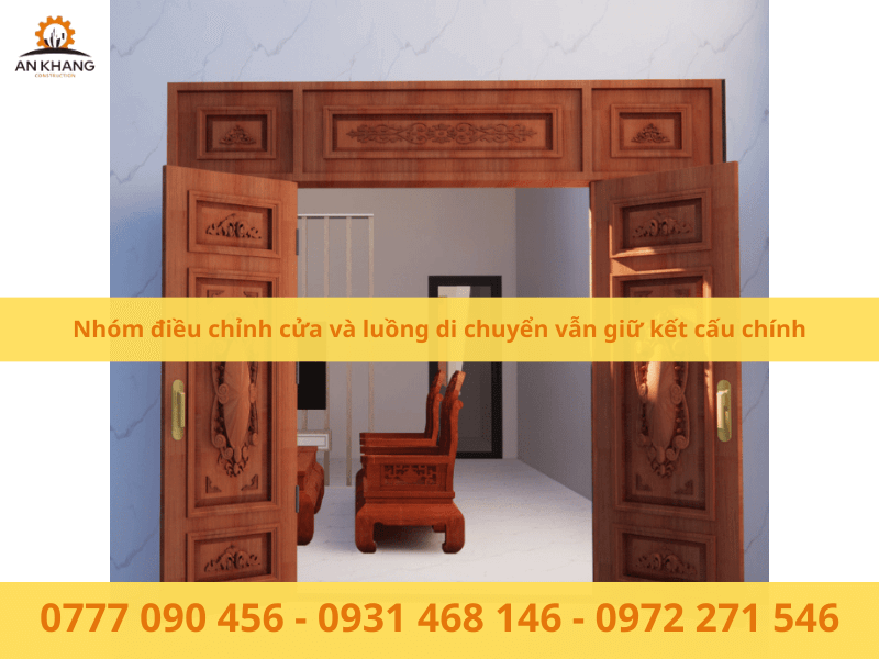 Nhóm điều chỉnh cửa và luồng di chuyển vẫn giữ kết cấu chính